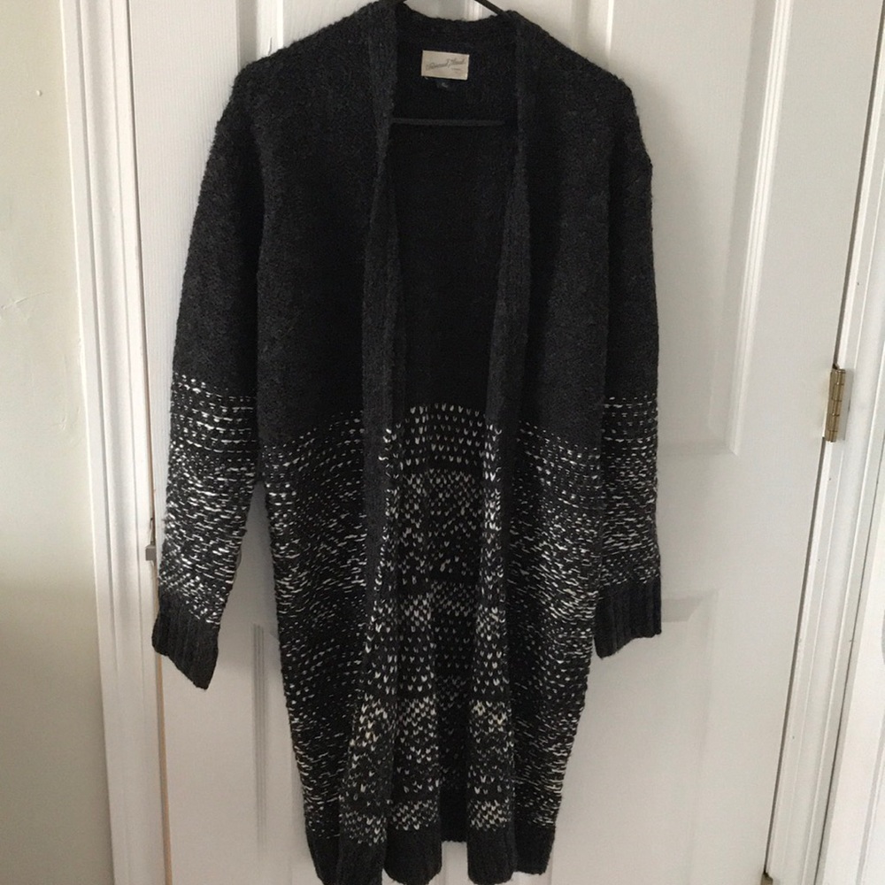 Long cardigan - hits at calf length for 5’4”